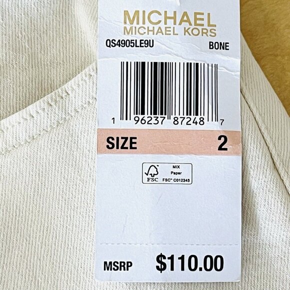 Michael Kors Women Selma Bootcut Stretch Jeans Size 2 High Rise Slim Bone Color - Picture 7 of 16